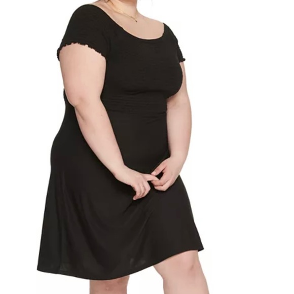 Rewind smocked top off shoulder plus size dress - Picture 2 of 4